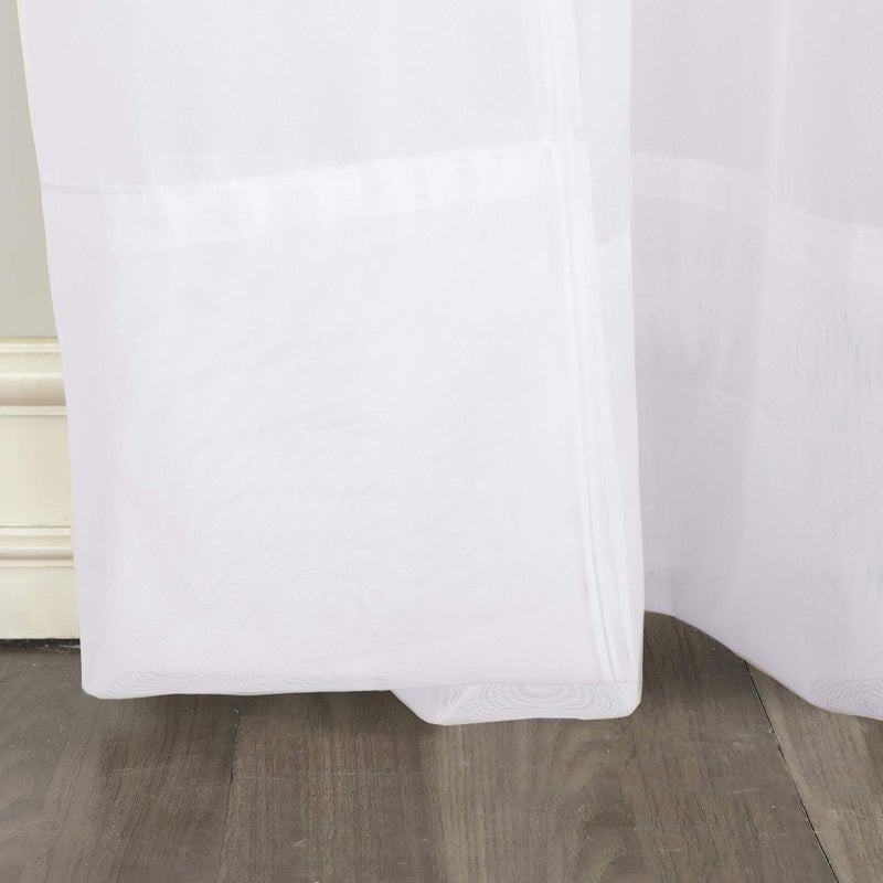 No. 918 Erica Crushed Sheer Voile Rod Pocket Curtain Panel, 51" x 95", White - Image 4
