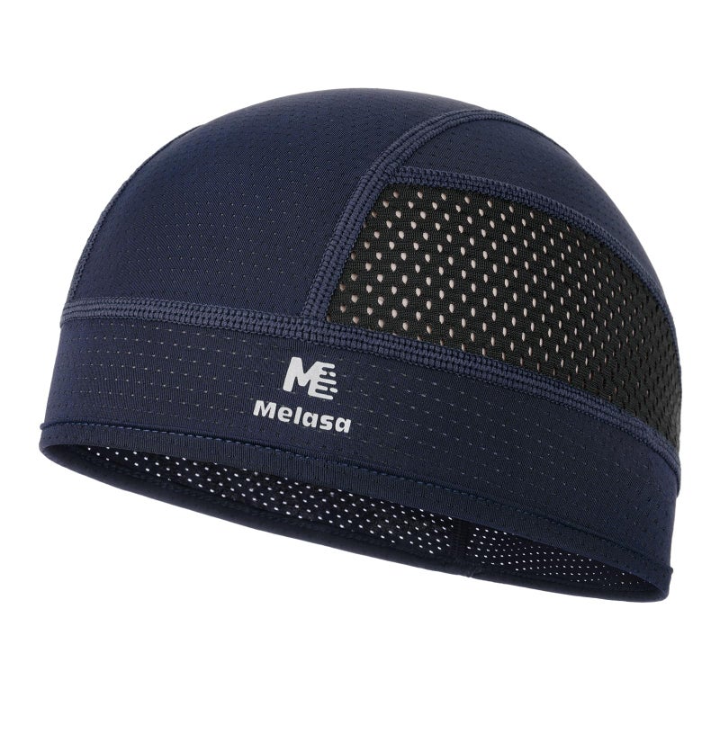 MELASA Cooling Skull Caps Helmet Liner, Lightweight Mesh Under Helmet Cycling Motorcycle Hard Hat Sweat Liner for Men Women (Dark Blue) - Image 1