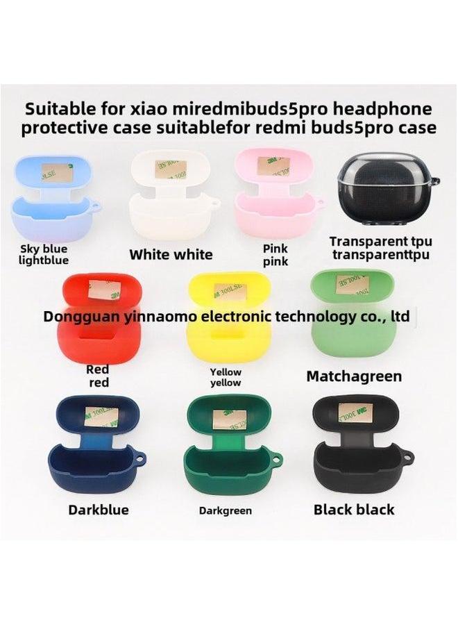 For Xiaomi Redmi Buds 5 Pro Earphone Protective Cover Bluetooth Soft Silicone Shell One-piece Box-Color:Matcha Green-Model:Buds - Image 3
