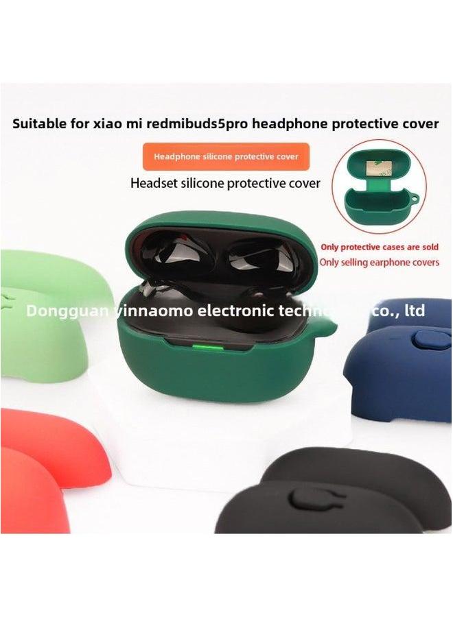 For Xiaomi Redmi Buds 5 Pro Earphone Protective Cover Bluetooth Soft Silicone Shell One-piece Box-Color:Matcha Green-Model:Buds - Image 2