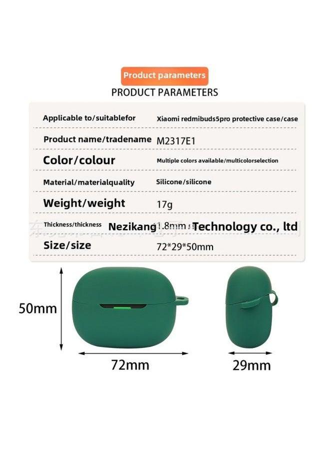 For Xiaomi Redmi Buds 5 Pro Earphone Protective Cover Bluetooth Soft Silicone Shell One-piece Box-Color:Matcha Green-Model:Buds - Image 5