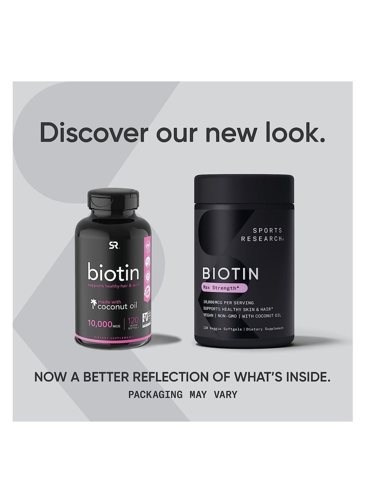 Biotin Supports Hair And Skin Made With Coconut Oil 10,000 Mcg, 120 Veggie Softgels