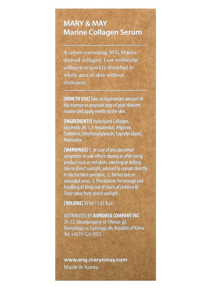 MARY & MAY - Marine Collagen Serum, 30 ml - Image 1