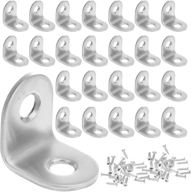 Heavy Duty Steel L Brackets 40 Pack Right Angle Corner Brace For Wood Shelving Table - Image 1