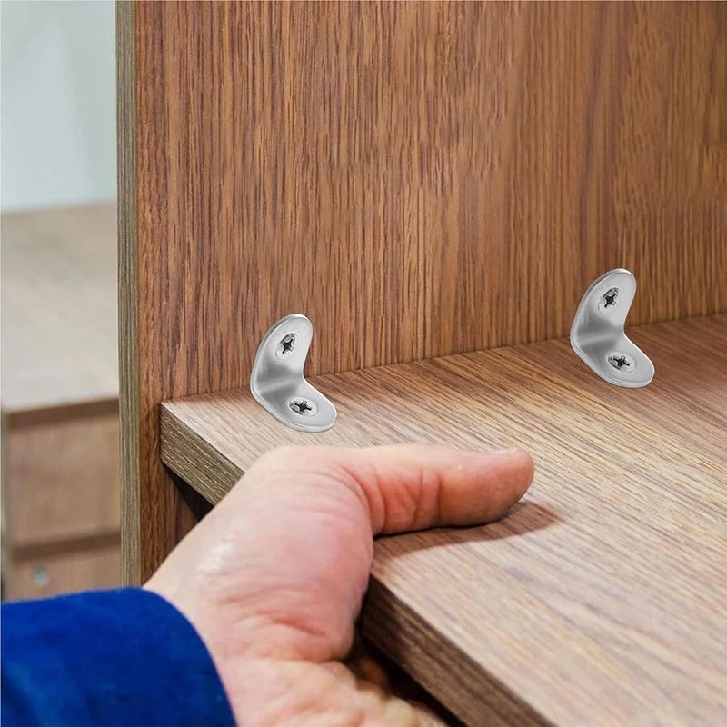 Heavy Duty Steel L Brackets 40 Pack Right Angle Corner Brace For Wood Shelving Table - Image 5