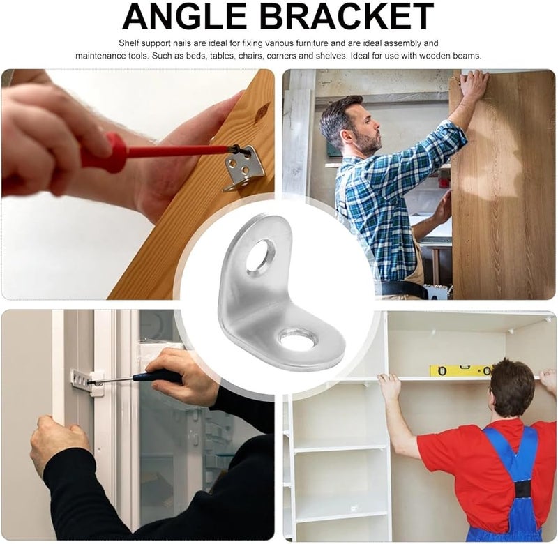 Heavy Duty Steel L Brackets 40 Pack Right Angle Corner Brace For Wood Shelving Table - Image 4