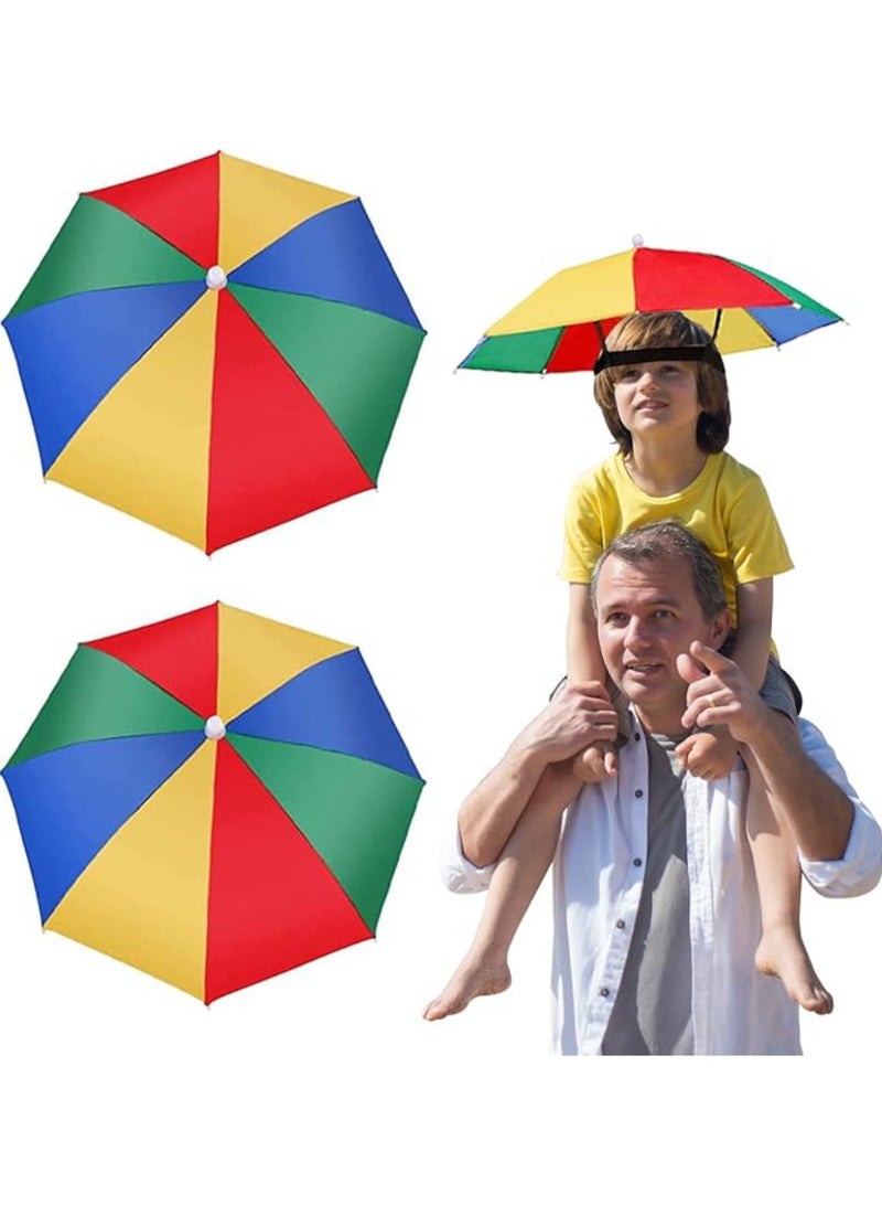 Umbrella Hat 55CM Sunscreen Windproof Hands Free Head Cap UV Protection Hats Mounted Top Folding for Fishing Beach Golf Sunshade Outdoor Mulit Color - Image 1