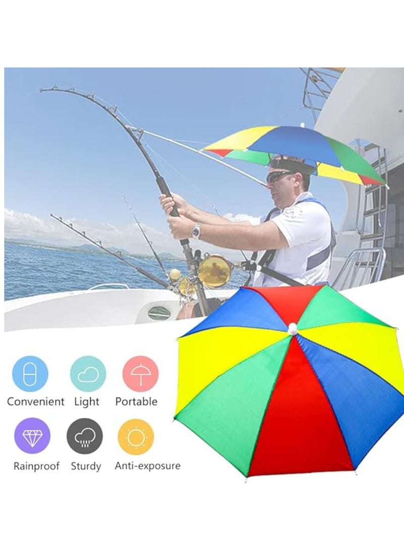 Umbrella Hat 55CM Sunscreen Windproof Hands Free Head Cap UV Protection Hats Mounted Top Folding for Fishing Beach Golf Sunshade Outdoor Mulit Color - Image 4