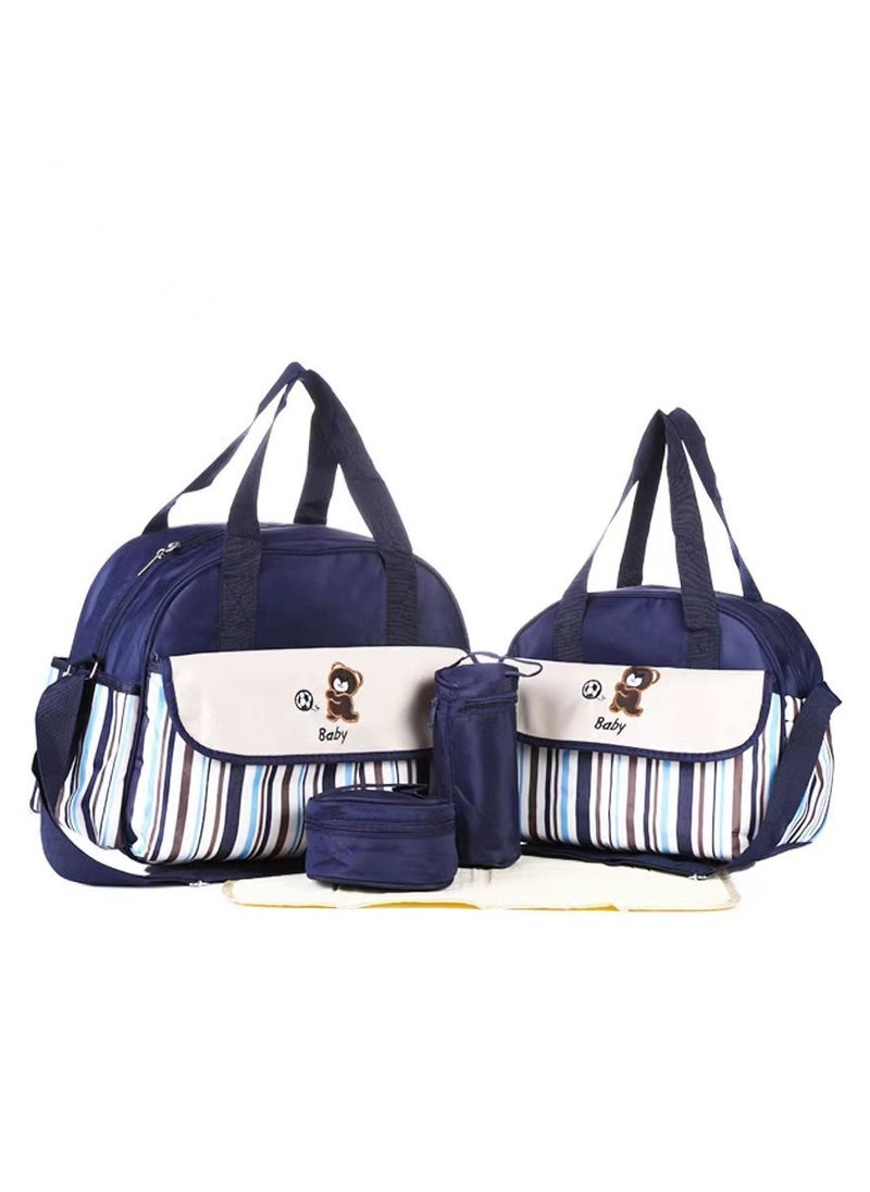 Excellent - Bear Mommy Bag Five-piece Set Multifunctional Large-capacity Single-shoulder Mommy Bag Crossbody Mother and Baby Bag - Image 1