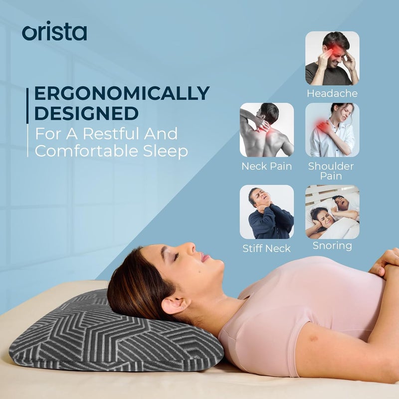 Orista Orista Advance Gel Blended Memory Foam Sleep Enhancer Pillow 2 Year Warranty Cushions Neck Shoulder Pain Relief Orthopedic Pillow Back Side Stomach Sleepers 24 x 16 x 3 Inch Set of 1 - Image 4