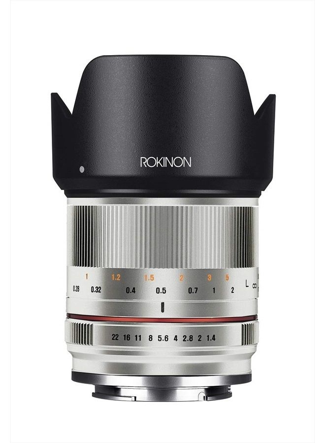 Rokinon RK21M-FX-SIL 21mm F1.4 ED AS UMC High Speed Wide Angle Lens for Fuji (Silver) - Image 2