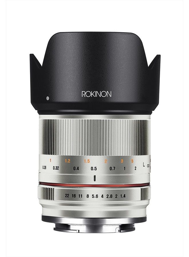 Rokinon RK21M-FX-SIL 21mm F1.4 ED AS UMC High Speed Wide Angle Lens for Fuji (Silver) - Image 1