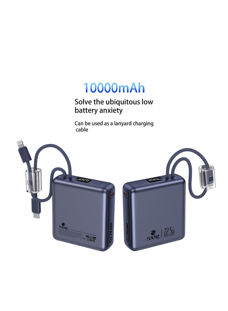 Zoom Plus ZP11B Ultra-Slim 10,000mAh IMPACTO Super Fast 22.5W Power Bank - Black - Image 2