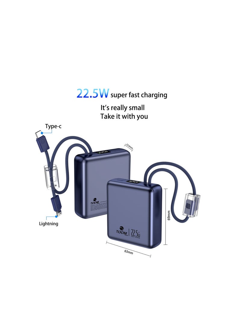 Zoom Plus ZP11B Ultra-Slim 10,000mAh IMPACTO Super Fast 22.5W Power Bank - Black - Image 1