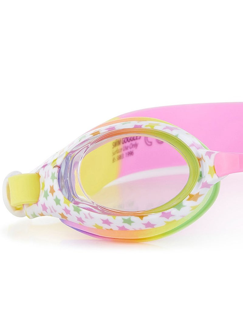 بلينج2O Aqua2ude Printed Purple Stars Swim Goggles for Kids - Ages 3+ - Anti Fog, No Leak, Non Slip, UV Protection - Hard Travel Case - Lead and Latex Free - Image 2