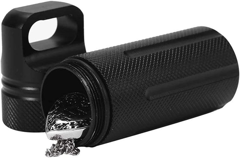 woobles Keychain Container, Pill Containers, Pill Storage Case Keychain, Waterproof Airtight Bottle, Dry Box for Men Women Outdoor Travel Camping Tool (Black) - Image 5
