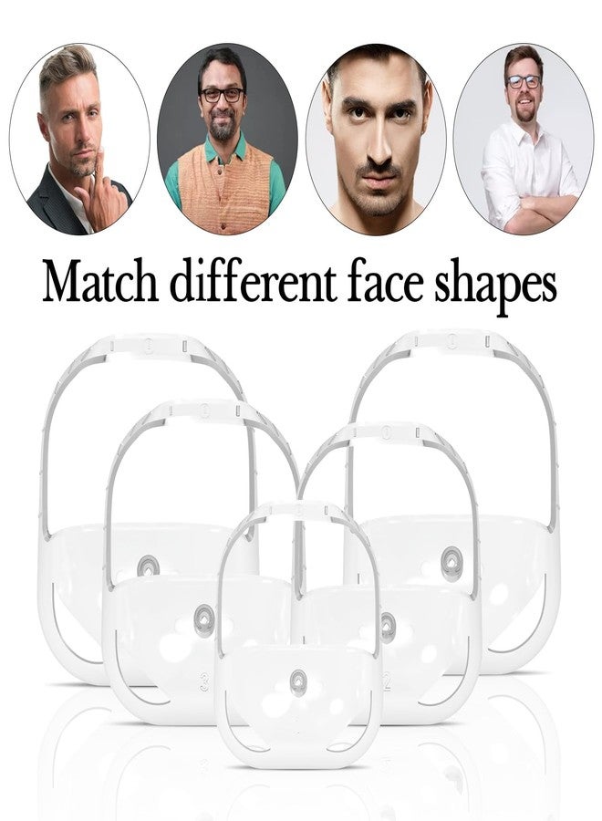 Linkidea Men's Goatee Shaving Template & Beard Guide Shaper, 5 Size Facial Hair Styling Tool with Comb, Mustache Grooming Kit (White) - Image 4