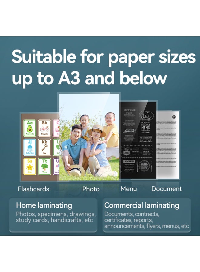 Deli ET104 Laminator Machine for A4/A3, Fast Preheating Thermal Laminator with Intelligent Temperature Control, One-Touch Film Removal, Automatic Feeding, Multiple Heat Vents, White - Image 2