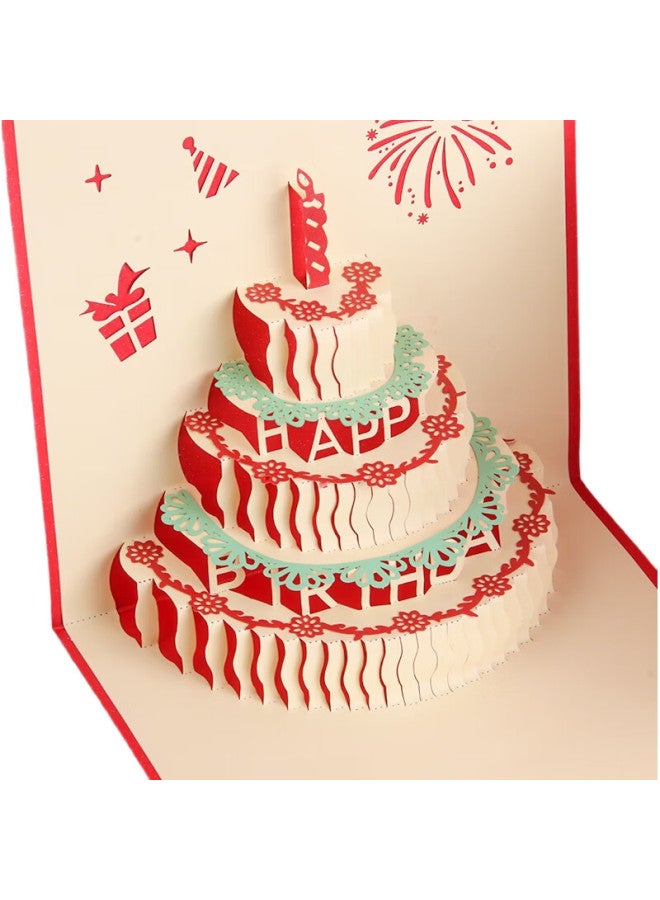 TaTanice [Lowest Price Online] Tatanice 3D Birthday Card, Creative Greeting Card, Personalized Message Card, 3D Birthday Cake - Image 2