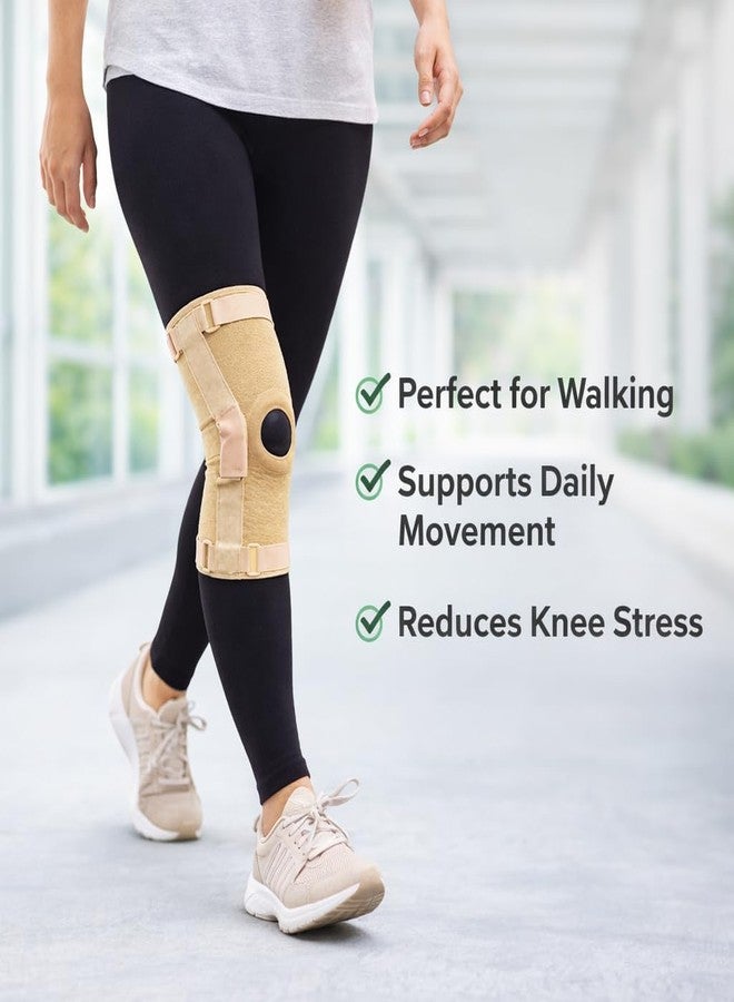 Dr Helix Hinged Knee Support Beige | Open Patella Knee Brace with Strong Dual Hinges for Enhanced Joint Stability, Injury Recovery, Pain Relief and Comfortable Long Duration Wear (Size – XXL) - Image 4
