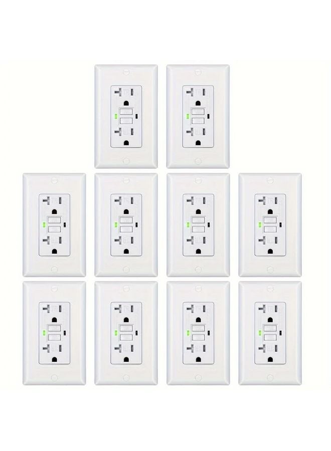 Tamper Resistant 20 Amp GFCI Outlet With LED Indicator Self Test ETL Listed White 1 Pack - Image 2