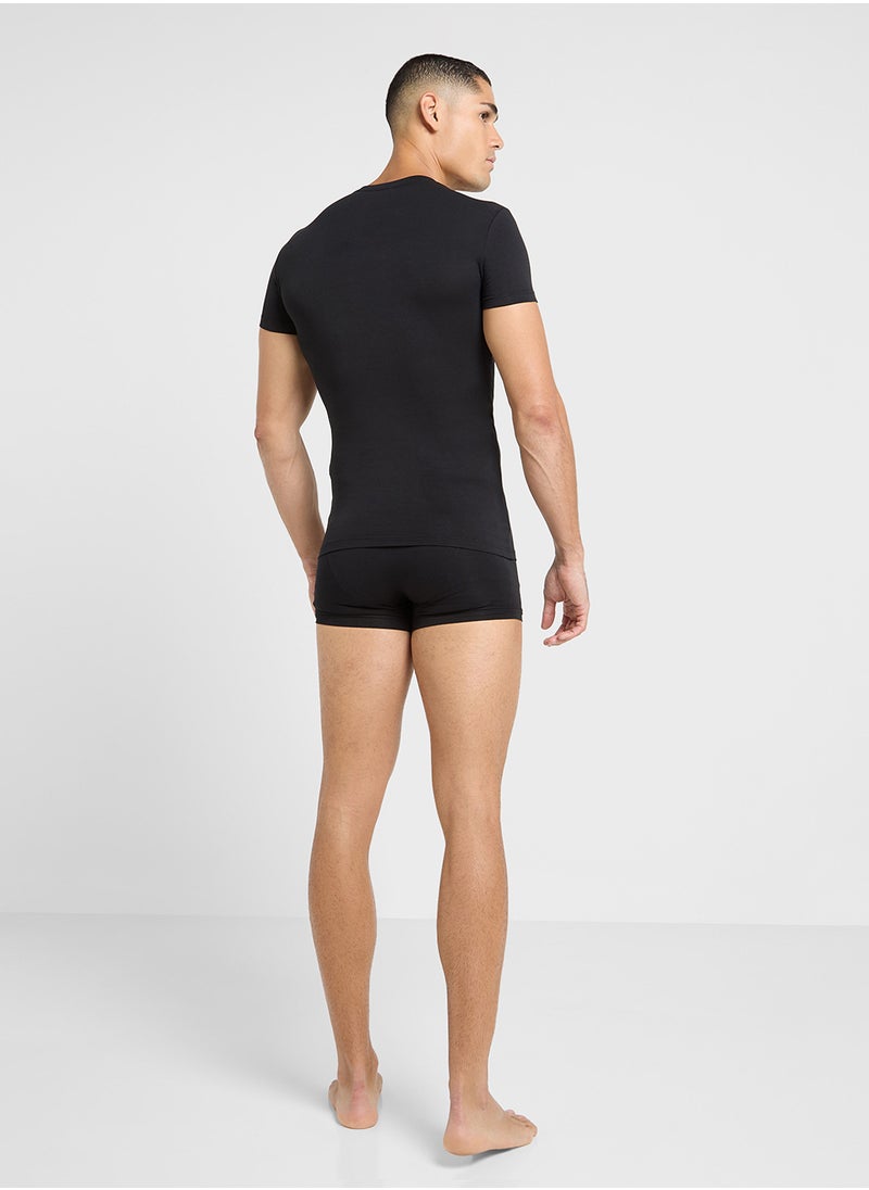 EMPORIO ARMANI Logo Crew Neck T-Shirt & Trunks Set  - Image 2