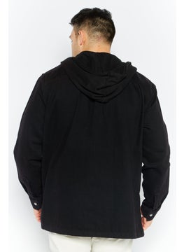 Celio Men Hood Neck Washed Long Sleeves Sweatshirt, Black  - Image 3