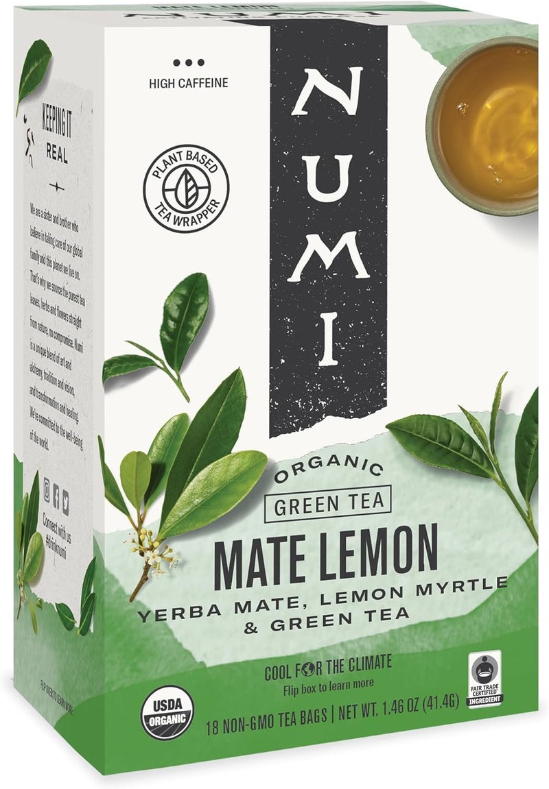 Numi Organic Mate Lemon Tea Bags - Image 1