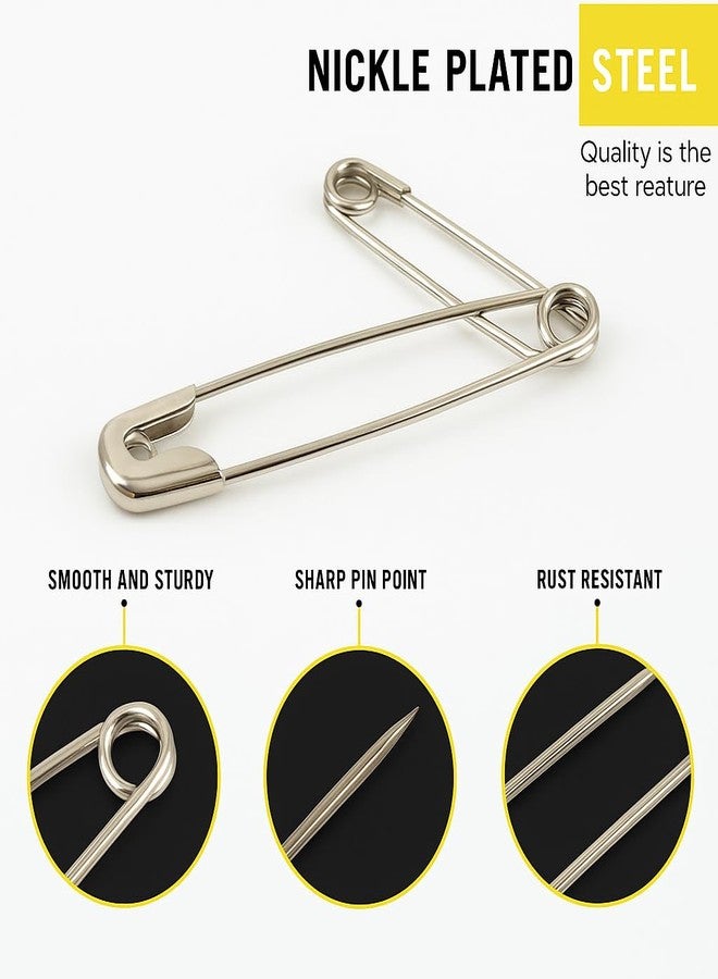 Fiable Collection 200 Pcs Safety Pins – Assorted Sizes (XS, S, M, L) – Silver & Golden Rust Resistant Metal Pins for Tailoring, Crafts, Sewing & Multi-Purpose Use - Image 5