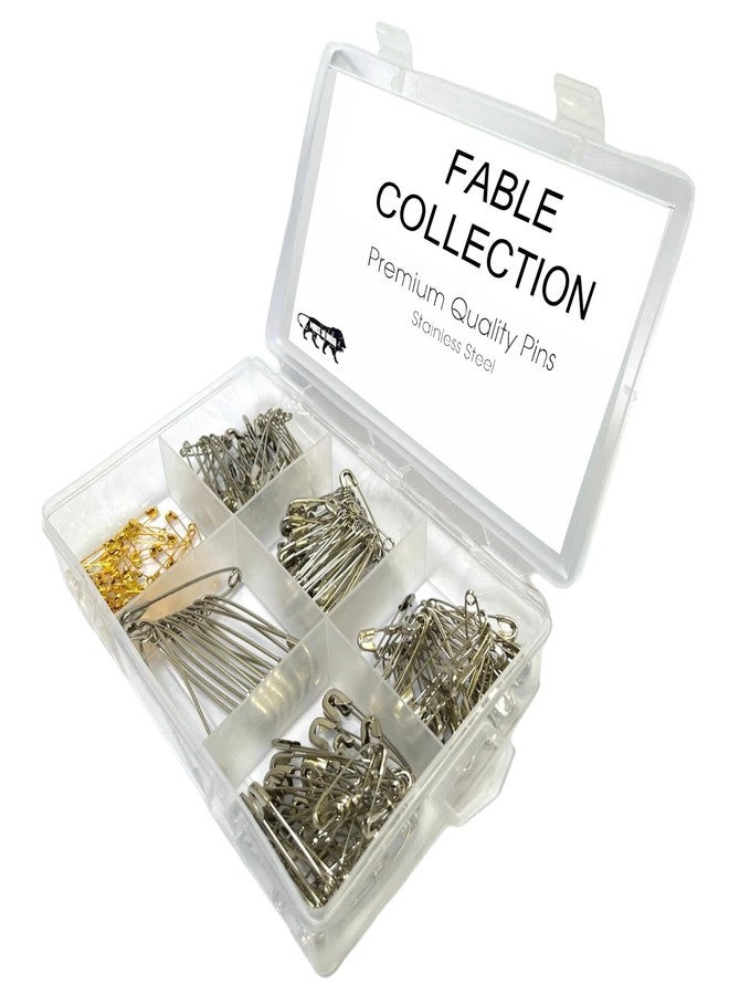 Fiable Collection 200 Pcs Safety Pins – Assorted Sizes (XS, S, M, L) – Silver & Golden Rust Resistant Metal Pins for Tailoring, Crafts, Sewing & Multi-Purpose Use - Image 2