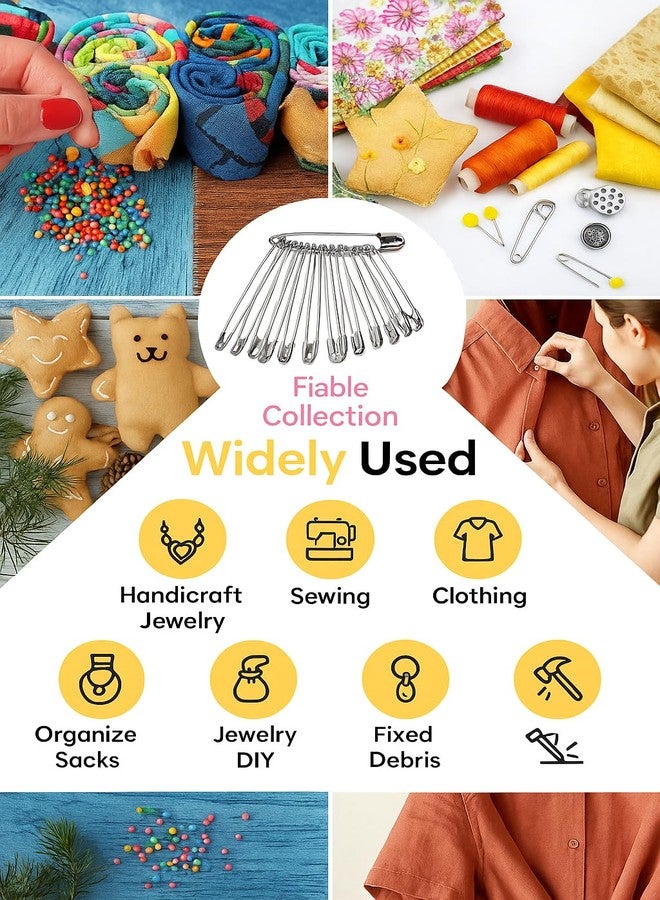 Fiable Collection 200 Pcs Safety Pins – Assorted Sizes (XS, S, M, L) – Silver & Golden Rust Resistant Metal Pins for Tailoring, Crafts, Sewing & Multi-Purpose Use - Image 3