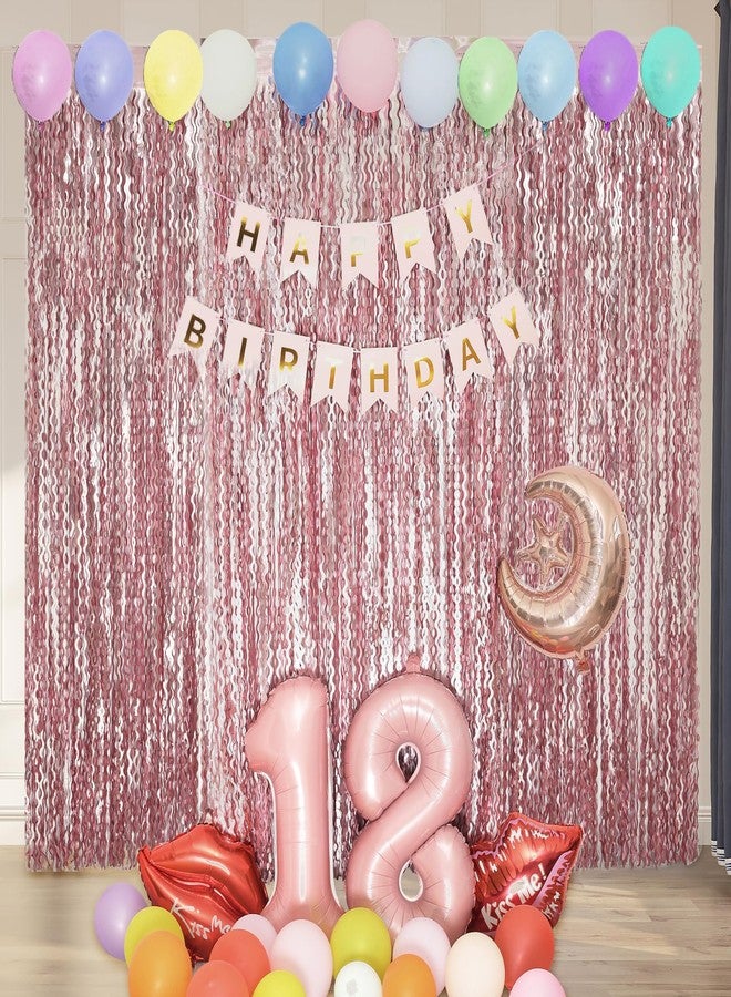 KEEUH 4 Pack 3.3x6.6ft Pink Tinsel Curtain Party Backdrop - Wavy Foil Fringe Curtain Party Streamers for Girl Princess Bachelorette Disco Party Decorations - Image 5