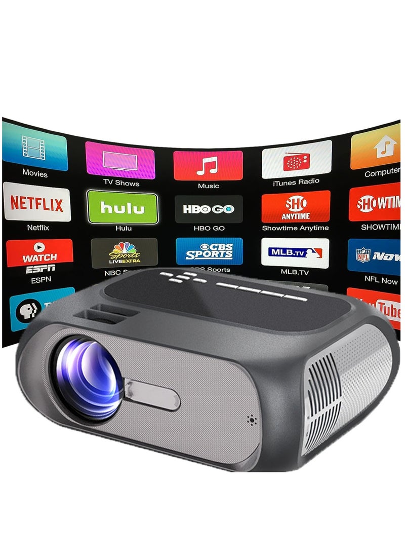 Furtey Portable Projector Android Home Theater Full HD 1080P for Indoor Outdoor Compatible with TV Phone  - Image 1