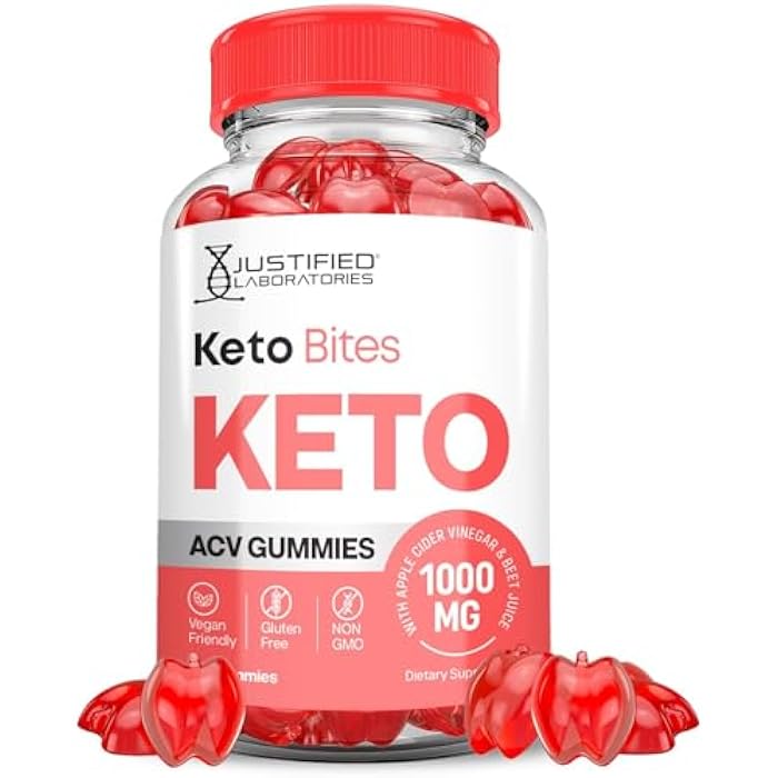 Justified Laboratories Keto Bites Keto ACV Gummies Advanced Formula 1000MG Keto Bites Keto Gummies Apple Cider Vinegar Formulated with Pomegranate Beet Juice Powder B12 Vegan Non GMO 60 Gummys - Image 1