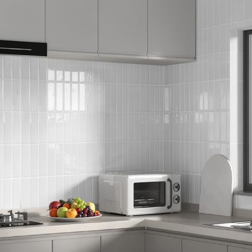 Greymond Peel and Stick Backsplash Tiles – Easy DIY Self-Adhesive Subway Wall Tiles, 10 Pack for Kitchen & Bathroom, 11.42'' x 9'' (White Grey) - Image 2