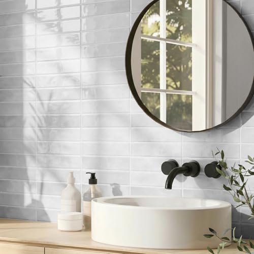 Greymond Peel and Stick Backsplash Tiles – Easy DIY Self-Adhesive Subway Wall Tiles, 10 Pack for Kitchen & Bathroom, 11.42'' x 9'' (White Grey) - Image 5