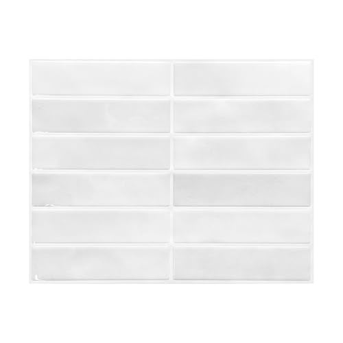 Greymond Peel and Stick Backsplash Tiles – Easy DIY Self-Adhesive Subway Wall Tiles, 10 Pack for Kitchen & Bathroom, 11.42'' x 9'' (White Grey) - Image 1