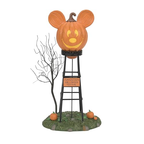 Department 56 Department 56 Disney Village Halloween Pumpkintown Accessories Mickey Mouse Water Tower Figurine 1201 Inch Multicolor