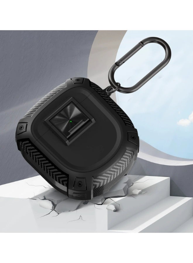 for Bose QuietComfort Earbuds II Case NEW QuietComfort Ultra Earbuds Case, Shockproof Protective Bose Earbuds 2 Case Cover for Bose QC II Accessories with CarabinerLanyard Black - Image 2