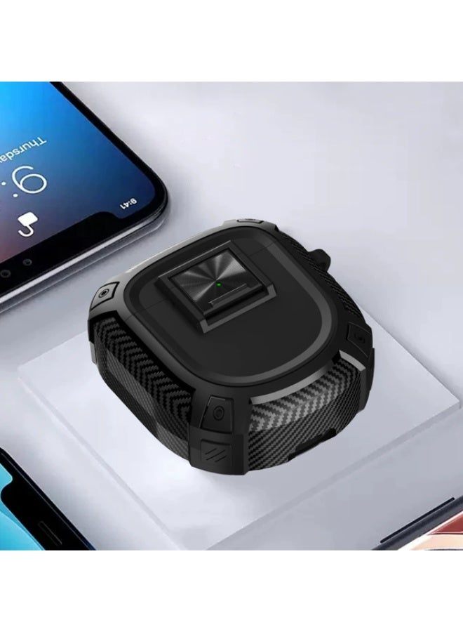 for Bose QuietComfort Earbuds II Case NEW QuietComfort Ultra Earbuds Case, Shockproof Protective Bose Earbuds 2 Case Cover for Bose QC II Accessories with CarabinerLanyard Black - Image 3