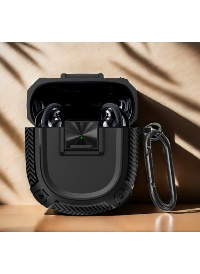 for Bose QuietComfort Earbuds II Case NEW QuietComfort Ultra Earbuds Case, Shockproof Protective Bose Earbuds 2 Case Cover for Bose QC II Accessories with CarabinerLanyard Black - Image 4