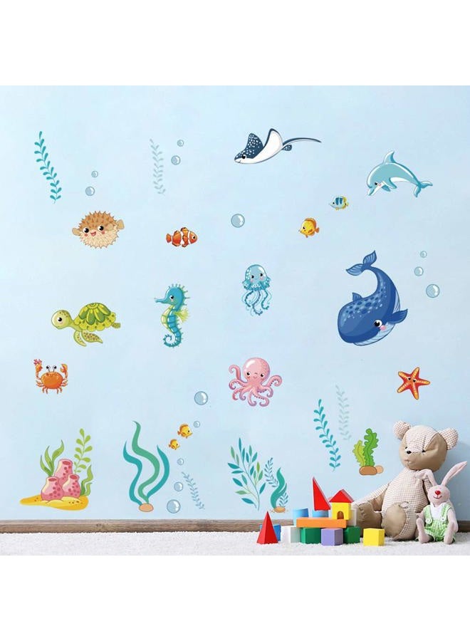 Runtoo Under The Sea Wall Decals Fish Underwater Wall Stickers for Kids Bedroom Nursery Bathroom Adventure Wall Décor - Image 3