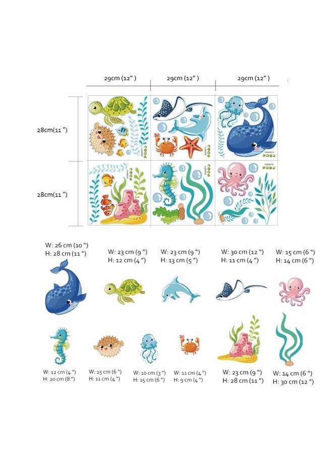 Runtoo Under The Sea Wall Decals Fish Underwater Wall Stickers for Kids Bedroom Nursery Bathroom Adventure Wall Décor - Image 5