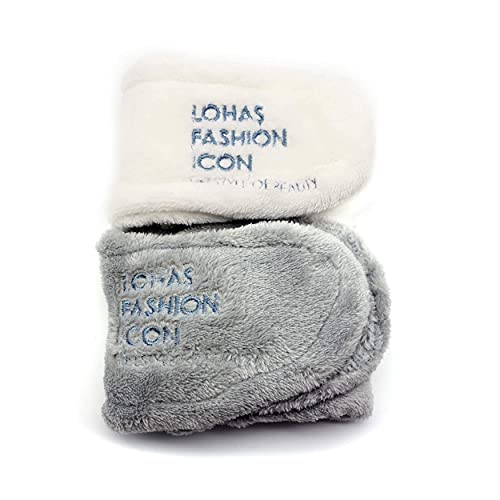 Dofash 2Pcs A Cute Bunny Ears Face Wash Headband, Skincare Makeup Headband, Beauty Lovely Spa Headbands With Delicate Bag For Girls And Woman, White and Gray - Image 4