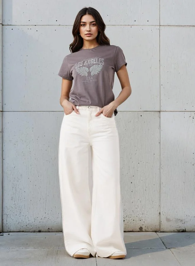Splash FAV Regular Fit Cotton T-shirt with Graphic Print