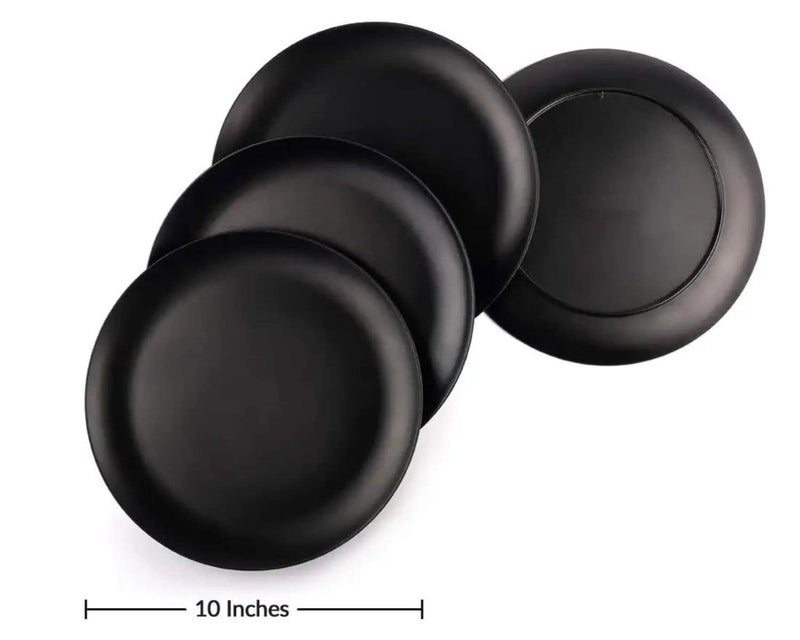 DECOR VIBES Melamine 6 Black Dinner Plates with 6 Bowls, Kitchen Plates, Dinner Plates for Snacks or Food and Salad, Dinnerware, Dinner Set for Gift (Matt Black, 10 Inch, Combo of of 12) - Image 4