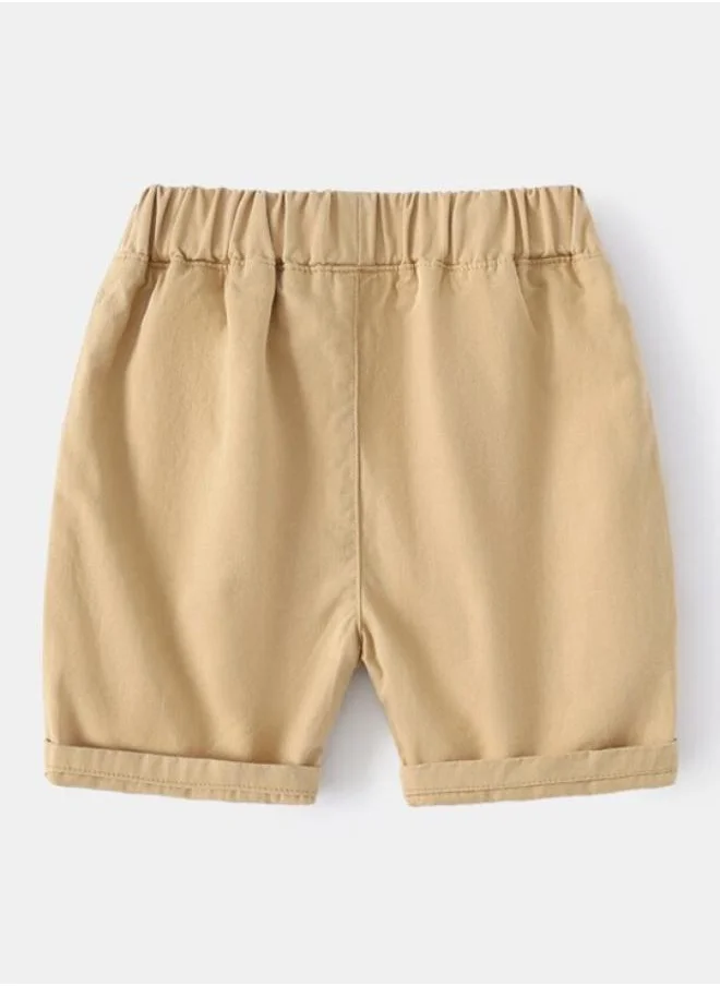 يونيكي Beige Regular Fit Mid Rise Printed Shorts