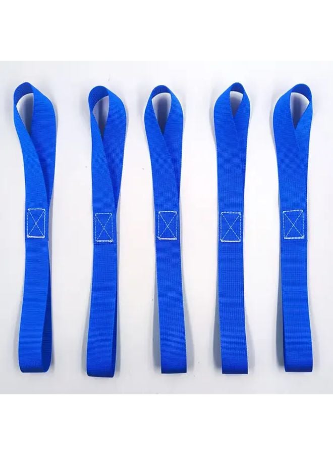 Blue 5pcs Heavy Duty Nylon Adjustable Hook Loop Fastening Straps for Motorcycles Bicycles Trucks Camping - Image 1