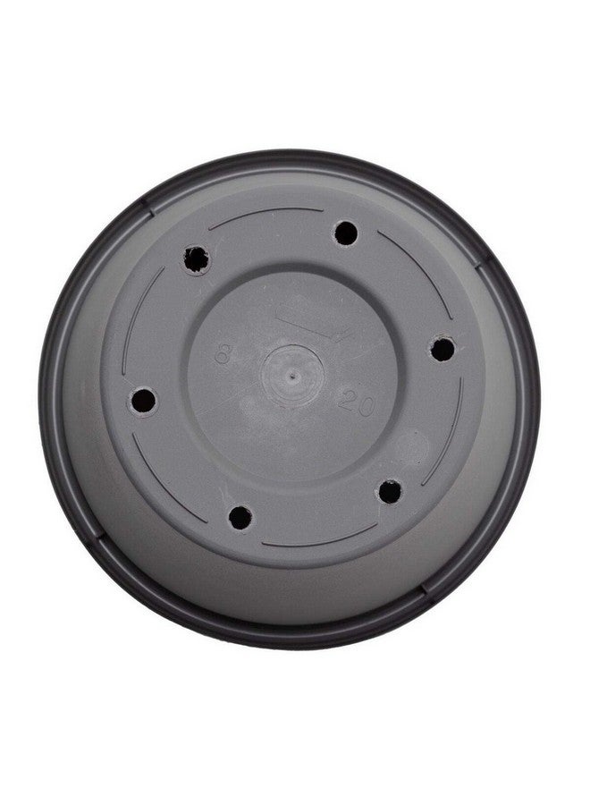 بلوم تيرا اصيص دائري بلاستيكي للداخل والخارج لون رمادي داكن 10 إنش TR10908 - Image 4