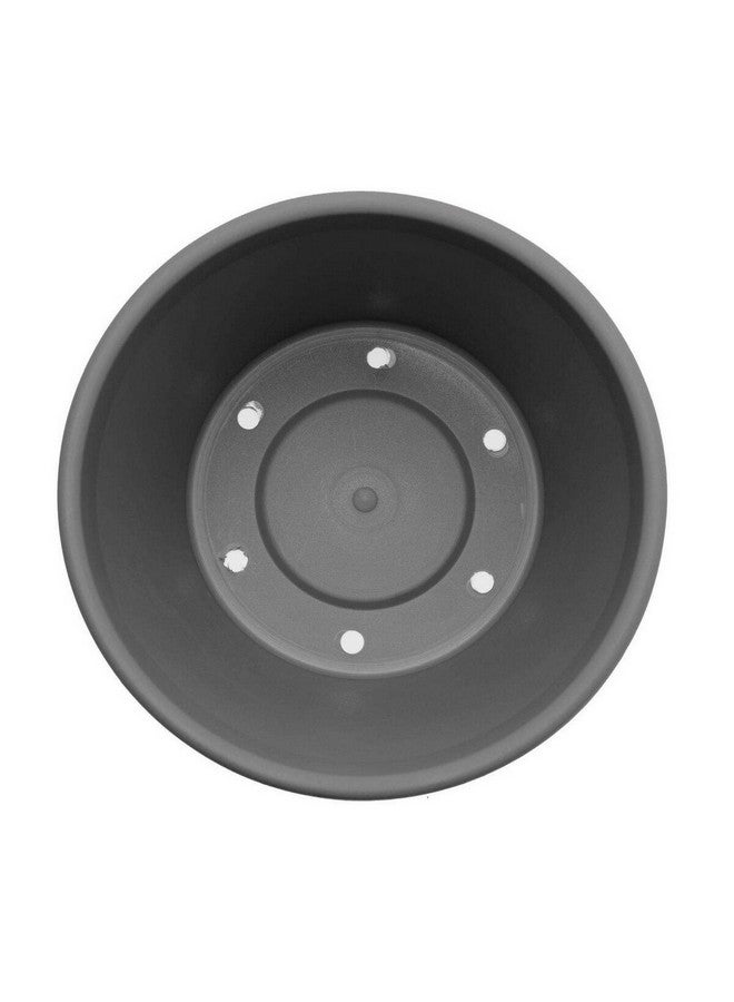 بلوم تيرا اصيص دائري بلاستيكي للداخل والخارج لون رمادي داكن 10 إنش TR10908 - Image 2